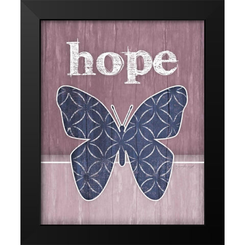 Hope Butterfly Black Modern Wood Framed Art Print by Pugh, Jennifer