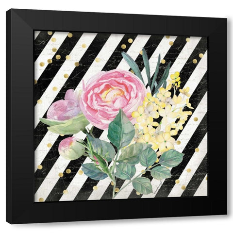 BW Floral II Black Modern Wood Framed Art Print by Pugh, Jennifer