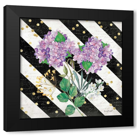 BW Floral III Black Modern Wood Framed Art Print with Double Matting by Pugh, Jennifer