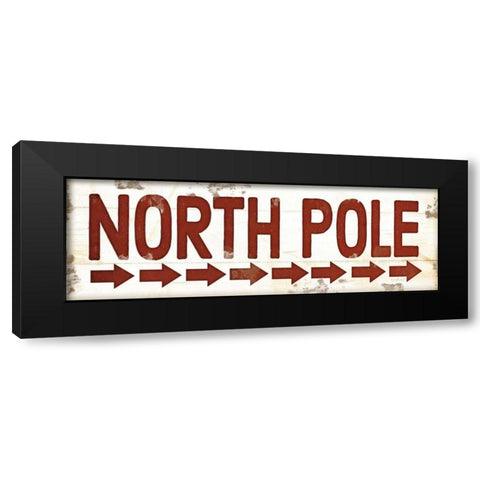 North Pole Christmas Black Modern Wood Framed Art Print by Pugh, Jennifer