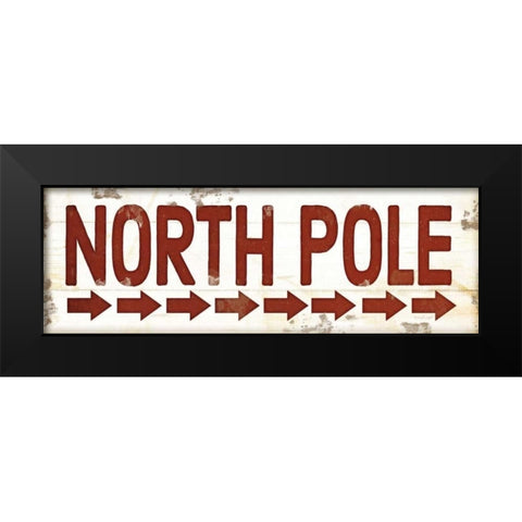 North Pole Christmas Black Modern Wood Framed Art Print by Pugh, Jennifer