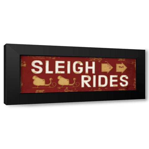 Sleigh Rides Christmas Black Modern Wood Framed Art Print with Double Matting by Pugh, Jennifer