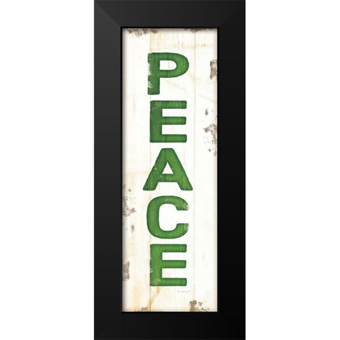 Peace Christmas Black Modern Wood Framed Art Print by Pugh, Jennifer