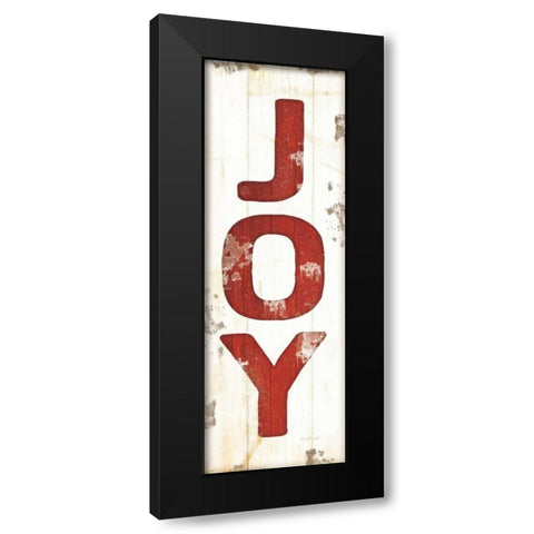 Joy Christmas Black Modern Wood Framed Art Print by Pugh, Jennifer