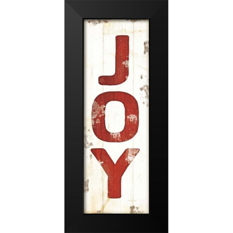 Joy Christmas Black Modern Wood Framed Art Print by Pugh, Jennifer