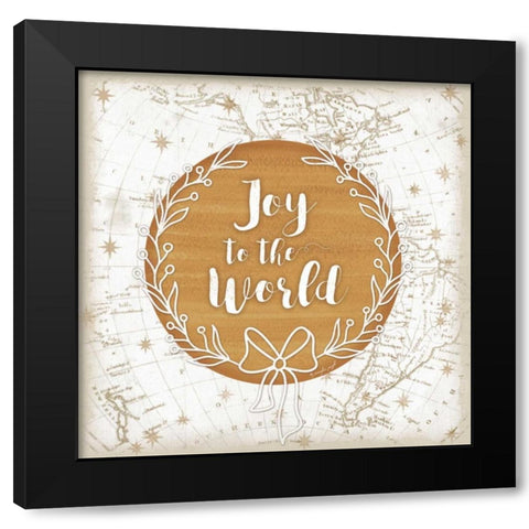 Joy to the World Black Modern Wood Framed Art Print by Pugh, Jennifer