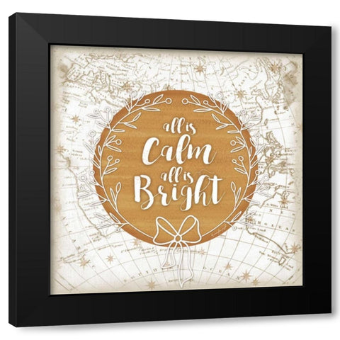 All is Calm Black Modern Wood Framed Art Print with Double Matting by Pugh, Jennifer