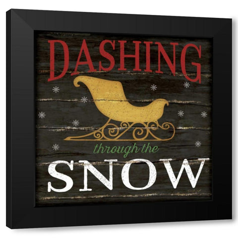 Dashing Through the Snow Black Modern Wood Framed Art Print with Double Matting by Pugh, Jennifer