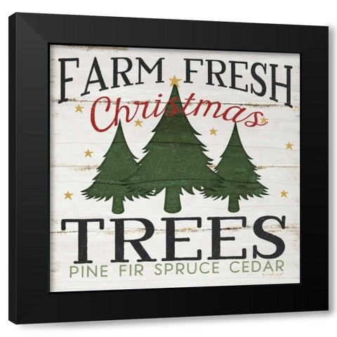 Farm Fresh Christmas Trees Black Modern Wood Framed Art Print with Double Matting by Pugh, Jennifer