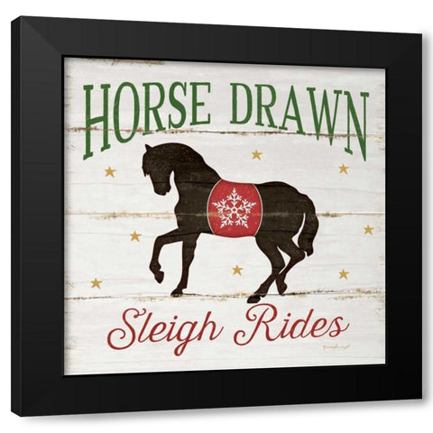 Horse Drawn Sleigh Rides Black Modern Wood Framed Art Print with Double Matting by Pugh, Jennifer