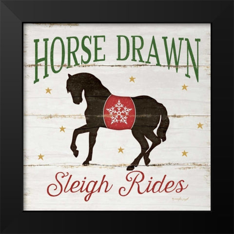 Horse Drawn Sleigh Rides Black Modern Wood Framed Art Print by Pugh, Jennifer