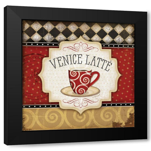 Venice Latte Black Modern Wood Framed Art Print with Double Matting by Pugh, Jennifer
