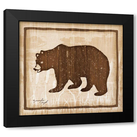 Bear Black Modern Wood Framed Art Print with Double Matting by Pugh, Jennifer