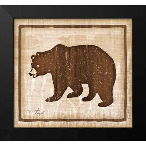 Bear Black Modern Wood Framed Art Print by Pugh, Jennifer