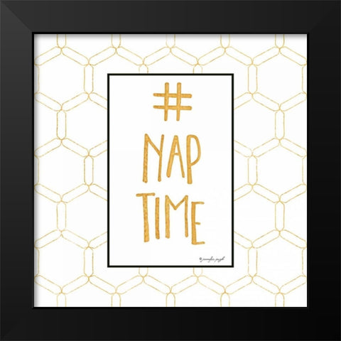 #NAP Time Black Modern Wood Framed Art Print by Pugh, Jennifer