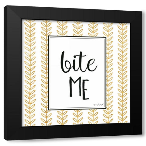 Bite Me Black Modern Wood Framed Art Print with Double Matting by Pugh, Jennifer