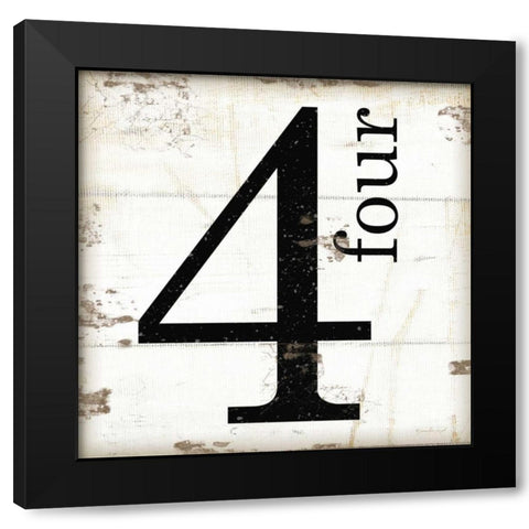 Farmhouse Four 4 Black Modern Wood Framed Art Print with Double Matting by Pugh, Jennifer