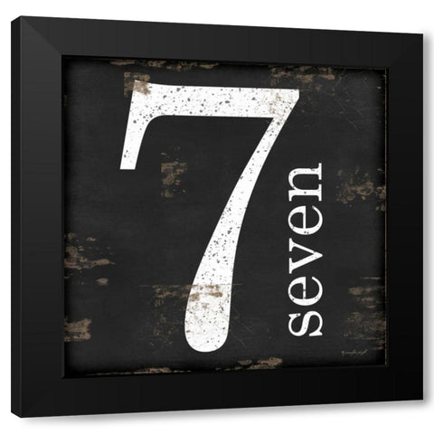 Farmhouse Seven 7 Black Modern Wood Framed Art Print with Double Matting by Pugh, Jennifer