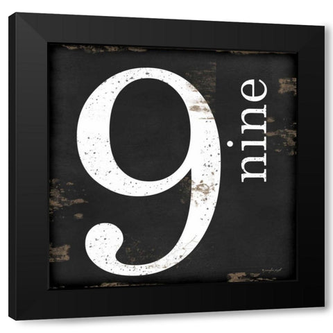 Farmhouse Nine 9 Black Modern Wood Framed Art Print with Double Matting by Pugh, Jennifer