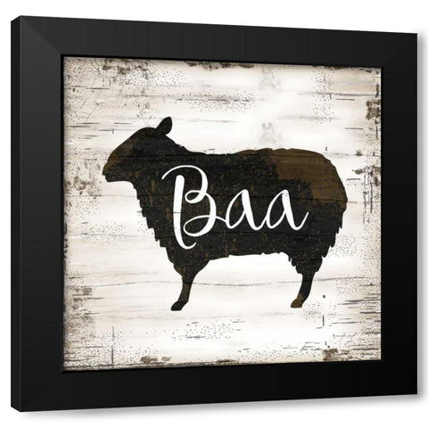 Farmhouse Sheep Black Modern Wood Framed Art Print with Double Matting by Pugh, Jennifer