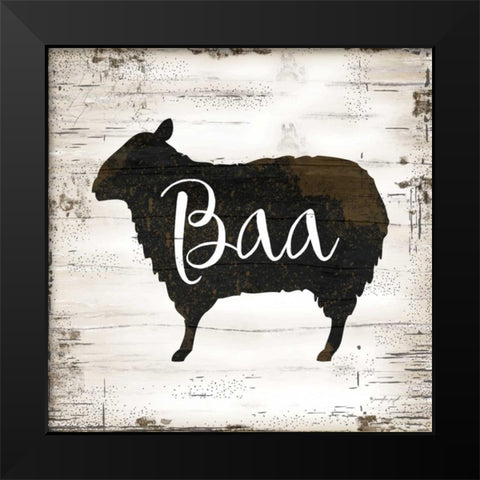 Farmhouse Sheep Black Modern Wood Framed Art Print by Pugh, Jennifer