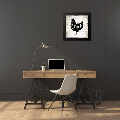 Farmhouse Chicken Black Modern Wood Framed Art Print by Pugh, Jennifer