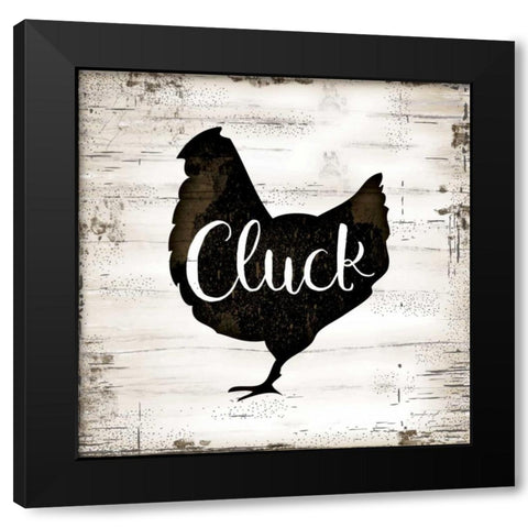 Farmhouse Chicken Black Modern Wood Framed Art Print with Double Matting by Pugh, Jennifer