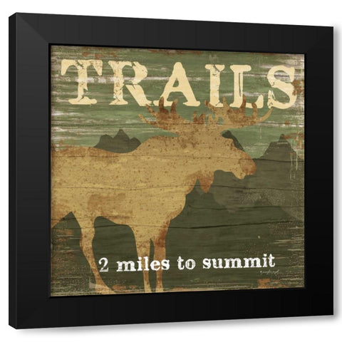 Trail Black Modern Wood Framed Art Print with Double Matting by Pugh, Jennifer