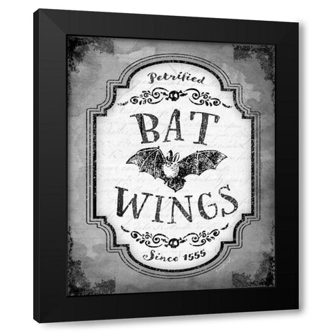 Bat Wings Black Modern Wood Framed Art Print by Pugh, Jennifer