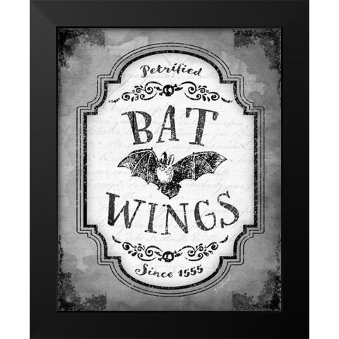 Bat Wings Black Modern Wood Framed Art Print by Pugh, Jennifer