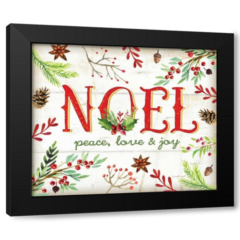 Noel Black Modern Wood Framed Art Print with Double Matting by Pugh, Jennifer