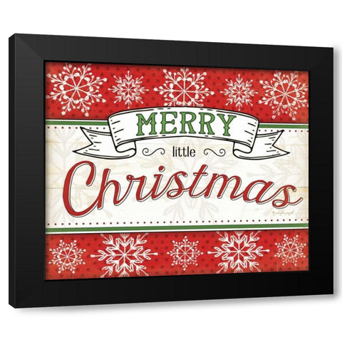Merry Little Christmas Black Modern Wood Framed Art Print by Pugh, Jennifer