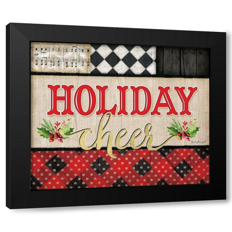 Holiday Cheer Black Modern Wood Framed Art Print by Pugh, Jennifer