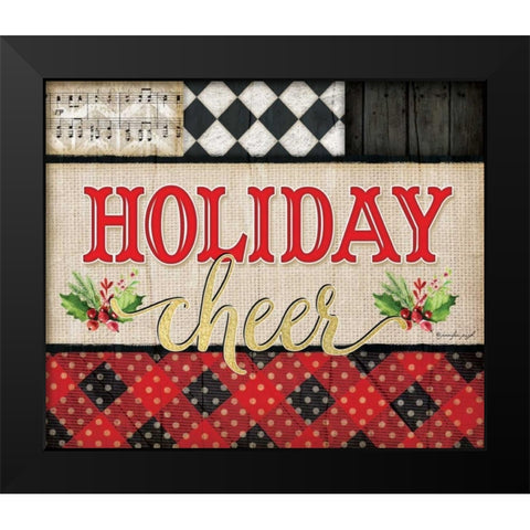 Holiday Cheer Black Modern Wood Framed Art Print by Pugh, Jennifer