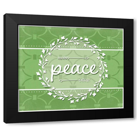 Peace Black Modern Wood Framed Art Print with Double Matting by Pugh, Jennifer