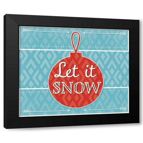 Let It Snow Black Modern Wood Framed Art Print with Double Matting by Pugh, Jennifer