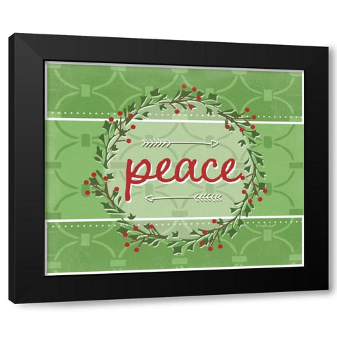 Peace Black Modern Wood Framed Art Print with Double Matting by Pugh, Jennifer