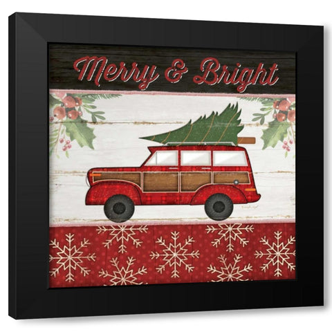 Merry and Bright Black Modern Wood Framed Art Print with Double Matting by Pugh, Jennifer