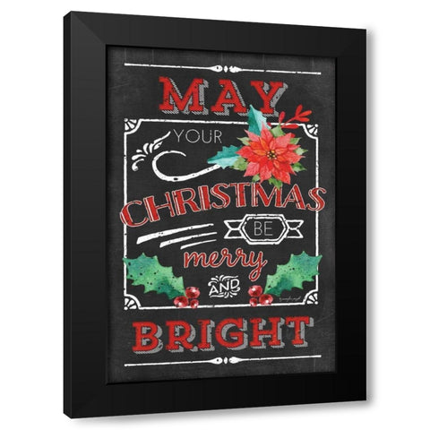 Merry and Bright Black Modern Wood Framed Art Print by Pugh, Jennifer