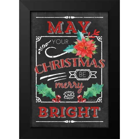 Merry and Bright Black Modern Wood Framed Art Print by Pugh, Jennifer