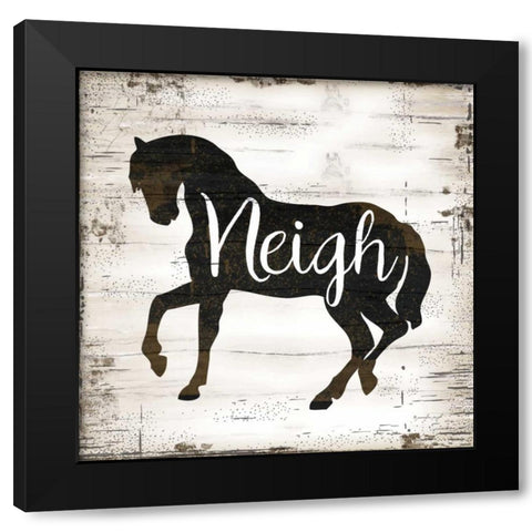 Farmhouse Horse Black Modern Wood Framed Art Print with Double Matting by Pugh, Jennifer