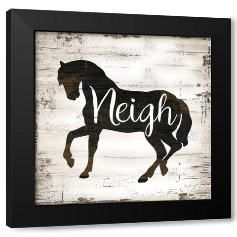 Farmhouse Horse Black Modern Wood Framed Art Print by Pugh, Jennifer