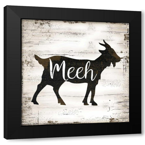 Farmhouse Goat Black Modern Wood Framed Art Print with Double Matting by Pugh, Jennifer