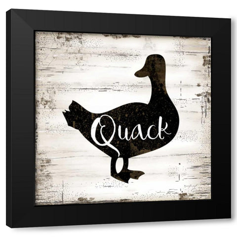Farmhouse Duck Black Modern Wood Framed Art Print with Double Matting by Pugh, Jennifer