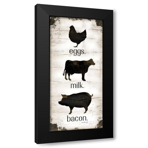 Farmhouse Eggs - Milk - Bacon Black Modern Wood Framed Art Print with Double Matting by Pugh, Jennifer