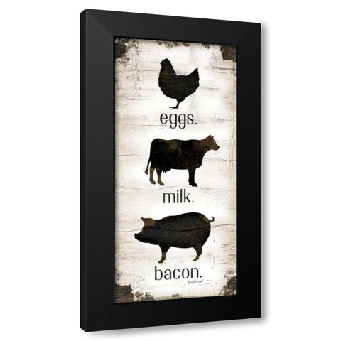 Farmhouse Eggs - Milk - Bacon Black Modern Wood Framed Art Print by Pugh, Jennifer