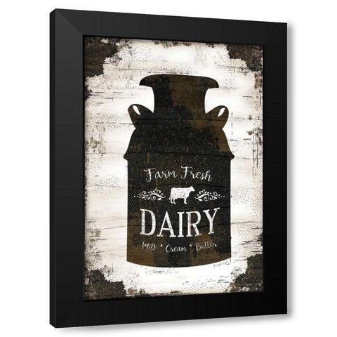 Farmhouse Milk Can Black Modern Wood Framed Art Print with Double Matting by Pugh, Jennifer