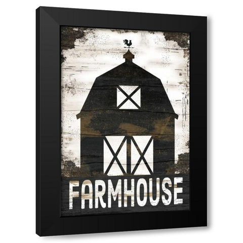 Farmhouse Barn Black Modern Wood Framed Art Print with Double Matting by Pugh, Jennifer