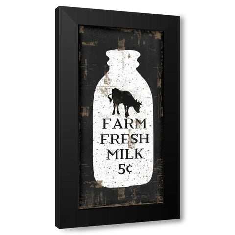 Farmhouse Milk Bottle Black Modern Wood Framed Art Print with Double Matting by Pugh, Jennifer