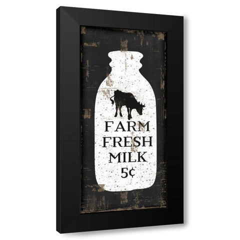 Farmhouse Milk Bottle Black Modern Wood Framed Art Print by Pugh, Jennifer